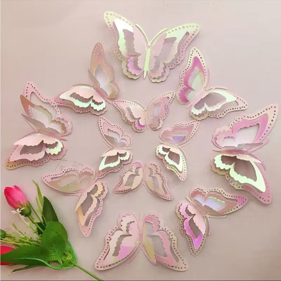 12 Pieces 3D Hollow Butterfly Wall stickers - Picture 2 of 4